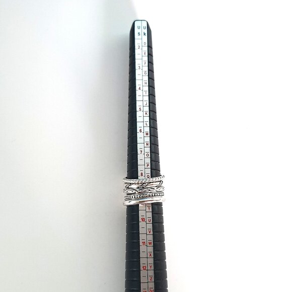 Rare Vintage Silpada 925 Sterling Silver Set of 5 Stackable Band Rings - Picture 11 of 13